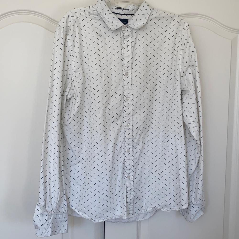 White with arrow print slim fit XL button down